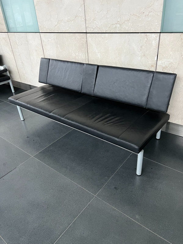 Designer Sofa Zweisitzer von Wilkhahn Cana 890 Leder schwarz gebraucht
